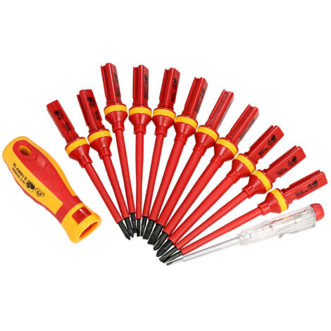 Eosnow Jeu de tournevis isolés avec embouts magnétiques puissants, outils de réparation manuels pour électricien (1/5)