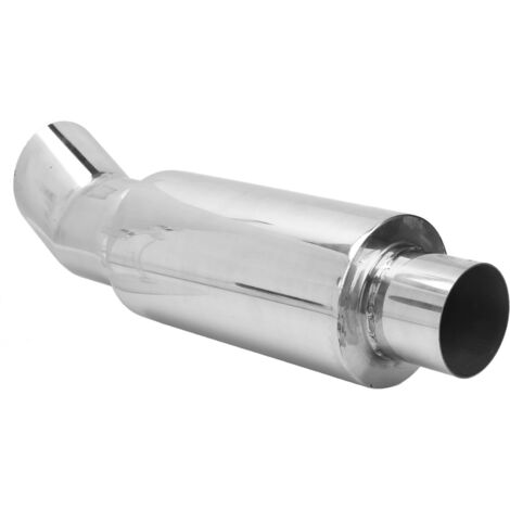 Eosnow Silencieux d'échappement en acier inoxydable, 63mm, pour voiture universelle, Style DTM, argent, droit, ton profond (1/5)