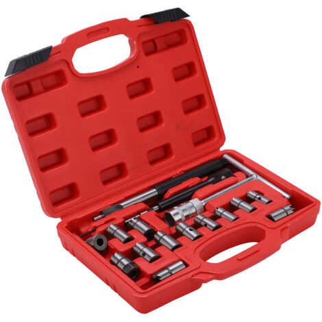 Eosnow Ensemble de coupe de siège d'injecteur Diesel, nettoyeur de carbone, Kit d'outils universel pour Garage de voiture 17 pièces (1/5)