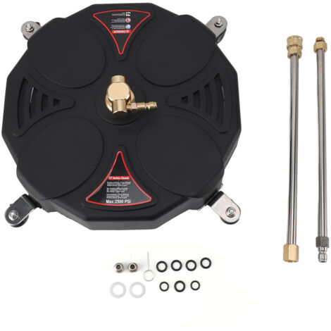 Nettoyeur de Surface pour nettoyeur haute pression de 13 pouces, accessoire avec 4 roues, 2500PSI, 1/4 pouces, prise rapide, nettoyeur de Surface pour nettoyeur haute pression (1/5)
