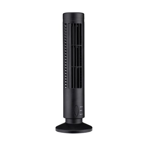 Eosnow Mini ventilateur tour sans pales USB, 2 vitesses et modes de vent, debout, pour chambre à coucher, salon, bureau à domicile, noir (1/5)