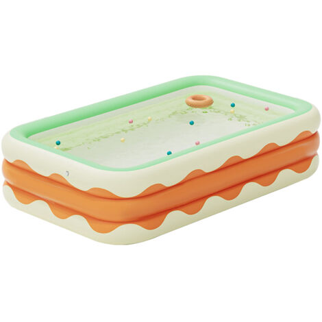 Eosnow Piscine gonflable 3 couches pliable en PVC, piscine soufflante pour cour intérieure, Orange 4,3 pieds (1/5)