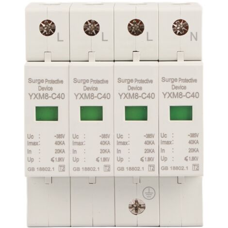 Eosnow Dispositif de parafoudre de protecteur de basse tension de Rail Din de surtension de maison de 4P 40KA pour la Protection de tonnerre (1/4)