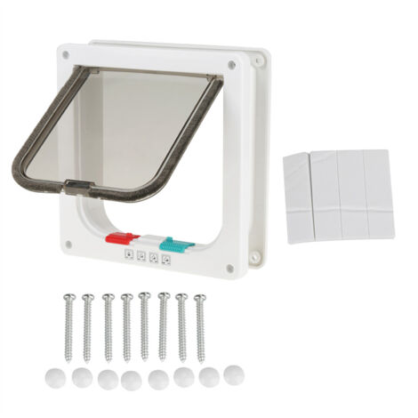 Eosnow Porte verrouillable à 4 voies pour chat et petit chien, pour soins des animaux de compagnie (1/5)