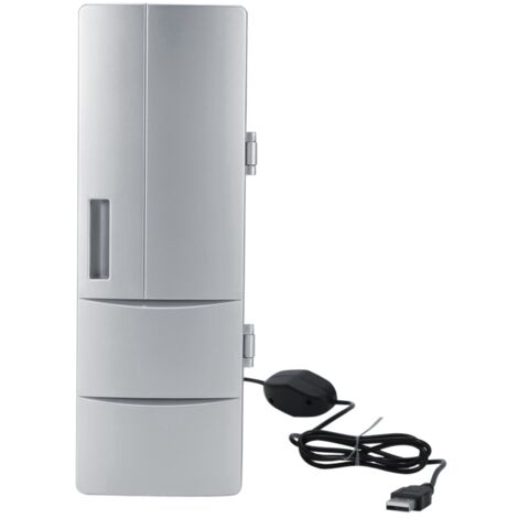 Ej.Life – Mini réfrigérateur USB compact 8,5 x 12 x 25 cm – Refroidisseur de boissons 10℃ – Réchauffeur 50℃ – 35DB silencieux – Voyage et bureau