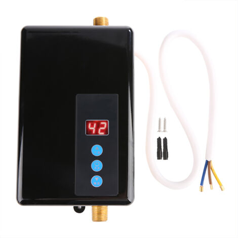Eosnow 220V 5.5KW Mini chauffe-eau électrique instantané douche sans réservoir système d'eau chaude cuisine noir (1/5)