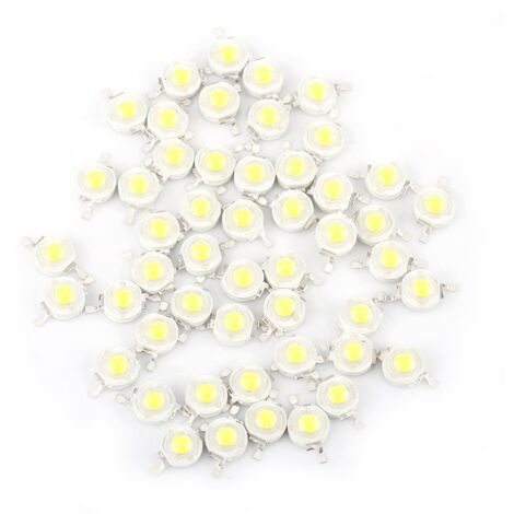 Ampoule LED SMD 1W, 50 pièces, puce de perles pour projecteur domestique, haute puissance, blanc froid
