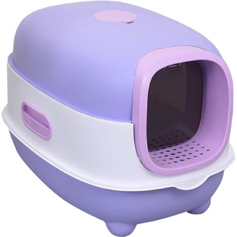 Eosnow Bac à litière fermé pour chat, très grande odeur anti-éclaboussures, boîte de toilette pour chat, pour fournitures pour animaux de compagnie (1/5)