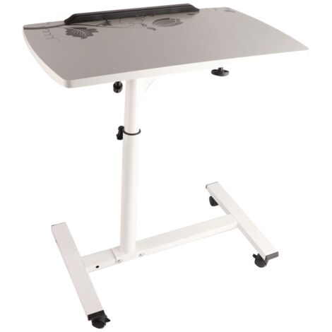 Eosnow Bureau d'ordinateur Portable multifonctionnel amovible avec roulettes, lit, canapé, livres, collation, blanc (1/5)