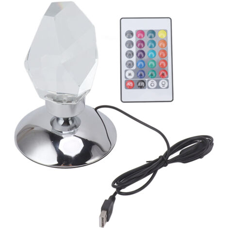 Eosnow Lampe de Table en cristal, 16 couleurs différentes, 4 Modes lumineux, décorative, chargement USB, avec télécommande, pour chambre à coucher et salon (1/5)