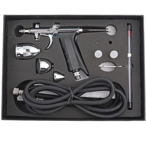 Eosnow Pistolet aérographe, kit de pistolet de pulvérisation de pistolet de pulvérisation par gravité 0,3 mm 0,5 mm 0,8 mm pour la décoration de modèles d'ongles d'art