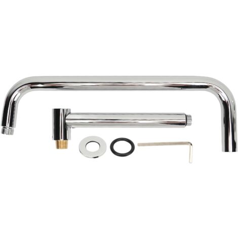 Extension de pomme de douche avec bride, bras de douche en forme de S, support mural, tuyau de douche rotatif en acier inoxydable pour salle de bains, galvanoplastie