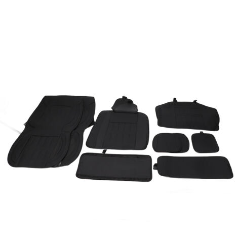 Eosnow Housse de siège de voiture, protection respirante et confortable en cuir entièrement enveloppé, pour la plupart des véhicules, style Standard noir (1/2)