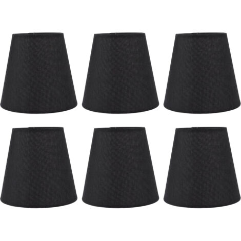 Eosnow – Lot de 6 abat-jours noirs pour ampoule E14 – Matériau fer et tissu – Diamètre 14 cm, hauteur 13 cm – Éclairage confortable et anti-moustiques (1/5)