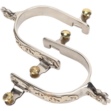 Eosnow 1 paire d'éperons de cheval en acier inoxydable, style western cowboy, pour homme et femme, avec engrenage rotatif, pour l'équitation (1/5)