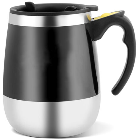 Eosnow Tasse à café à agitation magnétique en acier inoxydable électrique, tasse à mélange automatique noire (1/5)