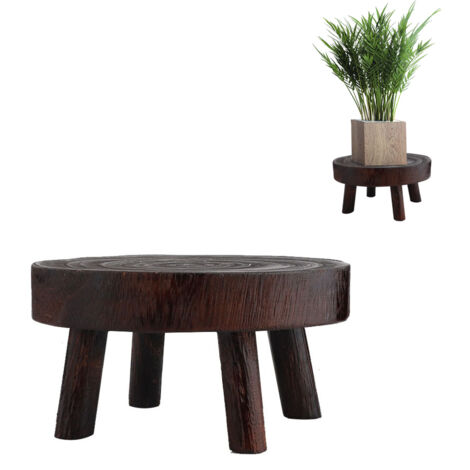 Eosnow Support de pot de fleur en bois, support de fleur de tabouret haut, support de pot de fleur de rangement, couleur tung brûlé 209, hauteur de jambe 6CM