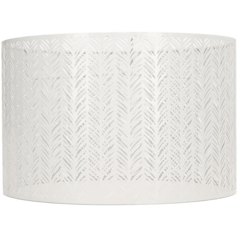 Eosnow Abat-jour tambour E27 E14 en forme de feuille de sapin, couvercle d'abat-jour décoratif en métal ajouré pour lampe de plafond murale de Table blanc (1/5)