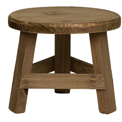 Eosnow Banc rond de cour, tabouret haut, support de fleur d'orchidée succulente de balcon, support de pot de fleur de rangement, rond (1/5)