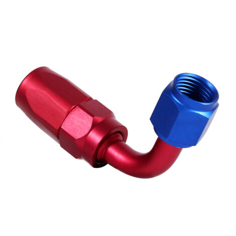 Eosnow AN6 Racing – adaptateur de raccord male pivotant pour tuyau d'huile/carburant, couleur bleu rouge, 90 degrés