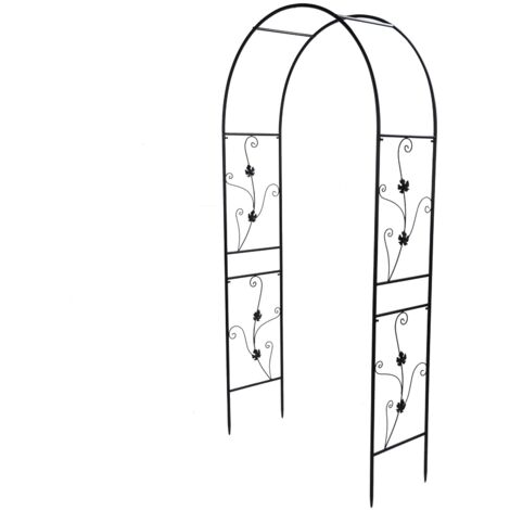 Eosnow Arc de jardin extérieur, cadre d'escalade pour plantes, Support de Support, décoration de pelouse et d'arrière-cour, noir (1/5)