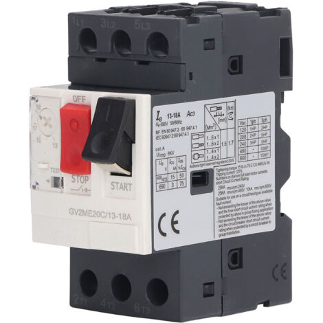 Eosnow Disjoncteur moteur, interrupteur de protection contre les surcharges 3P, bouton de démarrage manuel AC 690 V GV2-ME20C 13-18 A (1/5)