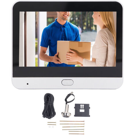 Eosnow Sonnette vidéo intelligente 4,3 pouces 1080P, interphone sans fil à 2 voies, détection de mouvement PIR, caméra WiFi Rechargeable (1/5)