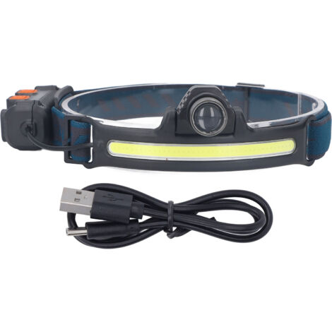 Eosnow Lampe frontale à LED avec capteur de lumière d'inondation COB, charge de Type C, pour le travail en plein air, la pêche