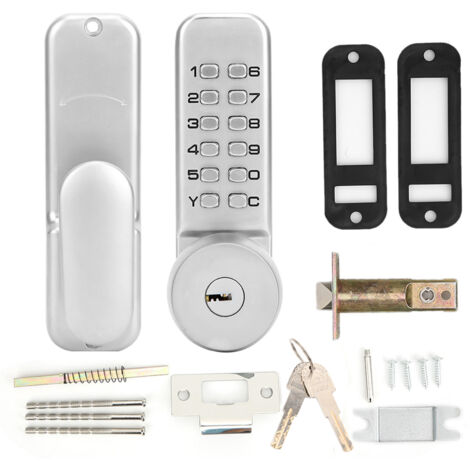 Eosnow Ensemble de serrure de porte numérique mécanique, mot de passe étanche, combinaison de boutons poussoirs, entrée sans clé pour le bureau et la maison (1/5)