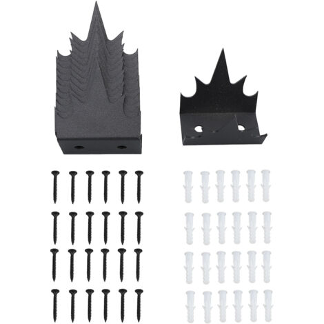 Pointes de clture de sécurité en fer, 12 pièces, Anti-intrusion, deux couches de revêtement antirouille, pointes de clture Anti-vol pour la maison (1/5)