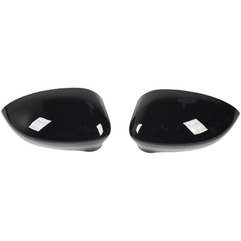 Eosnow Couvercle de rétroviseur latéral de porte, 2 pièces, couvercle de rétroviseur gauche droit de remplacement pour Fiat 500 2007 à 2020, noir brillant