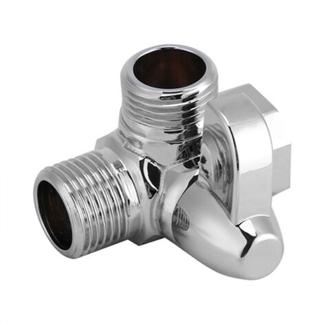 Eosnow Inverseur 3 voies en laiton chromé G1/2" Vanne d'adaptation en forme de T pour bras de douche monté (1/5)