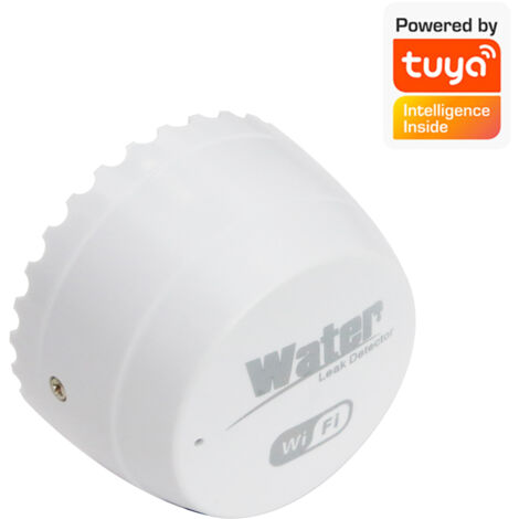 Capteur de fuite d'eau WIFI détecteur d'intrusion de fuite d'eau alerte alarme de débordement de niveau d'eau Tuya Smart Life App télécommande pour la sécurité de la maison, Blanc