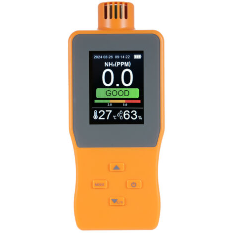 Eosnow Détecteur de gaz à l'ammoniac portable 0 100 ppm Testeur numérique NH³ avec l'écran LCD Affichage de la température (℉ / ℃) Humidité Monitor pour la ferme de volaille