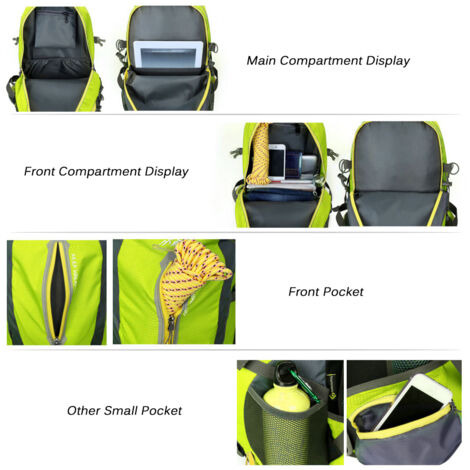 Sac à Dos De Voyage Pliable Imperméable - 25L Compact - Pour Rando, école, Week-end - 12