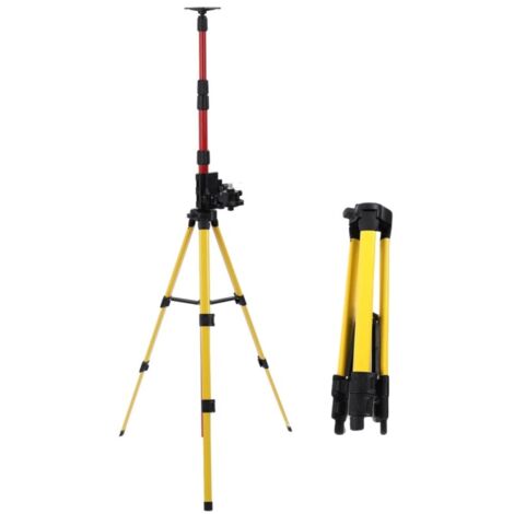 Eosnow Trépied pour niveau laser,hauteur réglable de 114 à 388 cm,Support de poteau télescopique,avec base réglable 5/8'' 1/4'' (1/5)