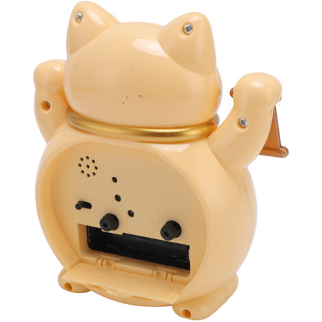 Eosnow Horloge chat porte-bonheur en plastique précis, dessin animé