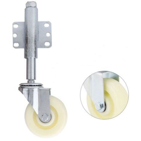 Eosnow – Roue de portail en nylon 100mm – Roulette pivotante à ressort – Charge maximale 110 lb – Plaque de montage universelle incluse - 110lb (1/5)