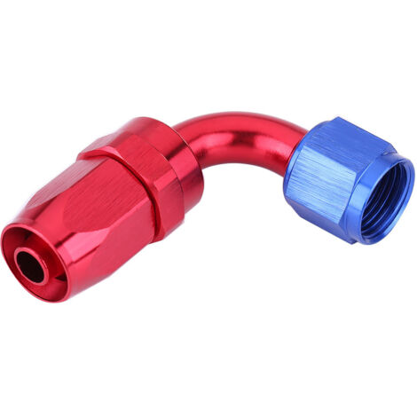 Eosnow Adaptateur de refroidisseur d'huile avec raccord pivotant pour tuyau de carburant AN10, anodisé bleu et rouge à 90°