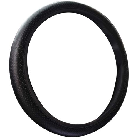 Eosnow Housse de volant de voiture, diamètre 38 cm, protection universelle en similicuir, pour personnalisation, noir