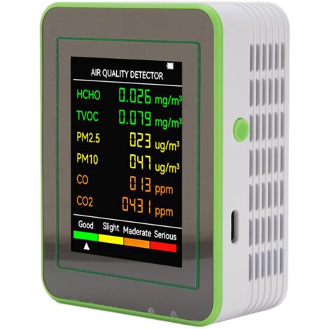 Medidor De Aire 18 En 1 Co2 Tvoc Hcho Pm2.5 Pm10 Temp Hd Det | Envío gratis