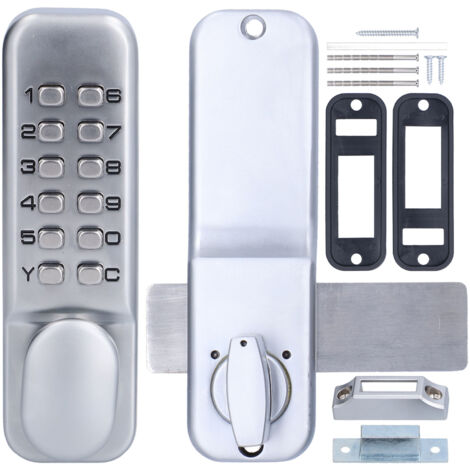 Eosnow – Serrure à combinaison mécanique antivol – Pour portes en verre et bois – Épaisseur 10 à 60 mm – Alliage de zinc – Installation facile