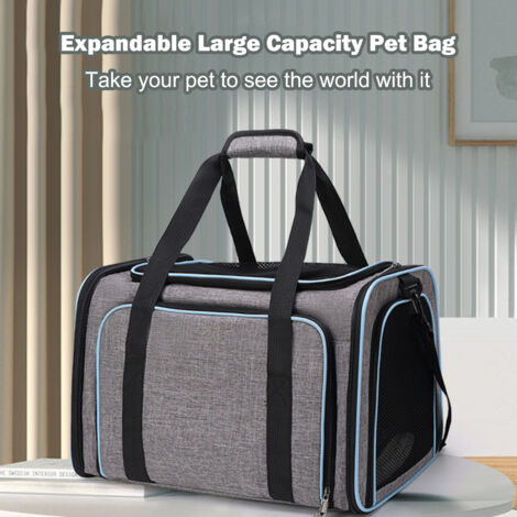 Eosnow Sac de transport pour chat, sac à dos d'extérieur pour animaux de compagnie, pliable, extensible et respirant, pour petites, moyennes et grandes tailles (1/5)