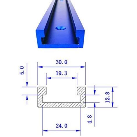 Jeffergarden Outils de gabarit de voie d'onglet en T en aluminium pour table de toupie à bois (1000 mm) (1/5)
