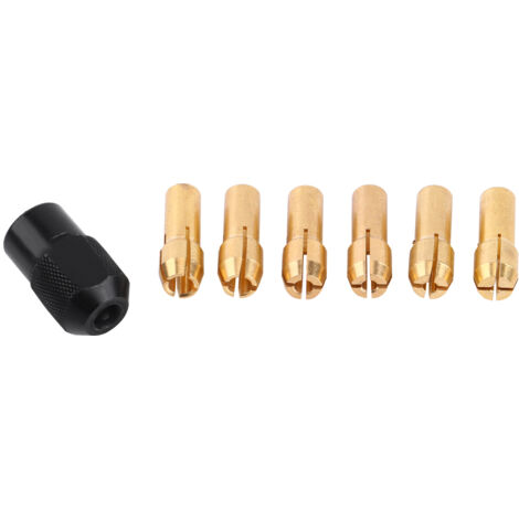 TONYSA 6Pcs 1mm-3.2mm Mandrins Pinces Fixation Serrage avec 1pc Ecrou Noir Tournevis pour Perceuse Foret (1/5)