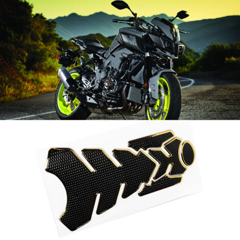 Jeffergarden Autocollant de réservoir d'huile , autocollant de tampon de réservoir de carburant de carburant de carburant de moto 3D, décoration de protecteur(Noir + or) (1/5)