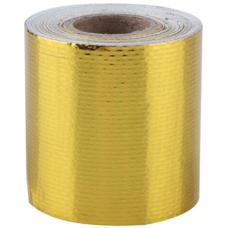 Eosnow Ruban adhésif réfléchissant en aluminium pour voiture, 5m x 5cm, bouclier thermique, ruban adhésif (doré)