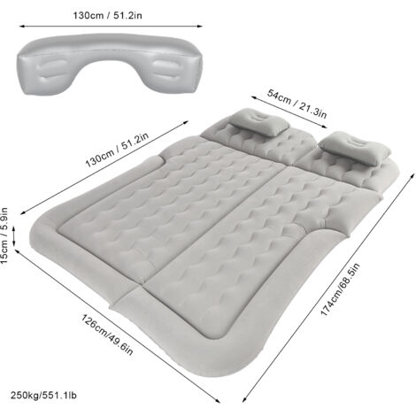 Matelas Gonflable Voiture AIR SWIMMERS - 192x129x20 Cm - PVC Velouté 6P - Pompe Intégrée USB - Charge 250 Kg - Pour SUV, Berline