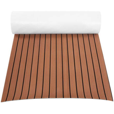 Eosnow Feuille de terrasse en teck EVA marron foncé, revêtement de sol pour bateau adapté au Yacht (1/5)