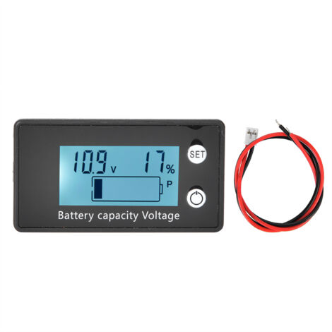 Voltmètre numérique LCD, équipement de tension de batterie portable moyen, outil industriel DC 10-100V((10-100V) température d'alarme blanche) (1/5)